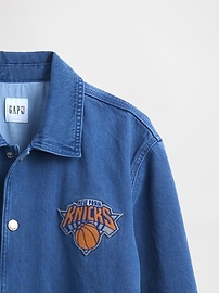 NBA New York Knicks Logo Denim Coaches Jacket