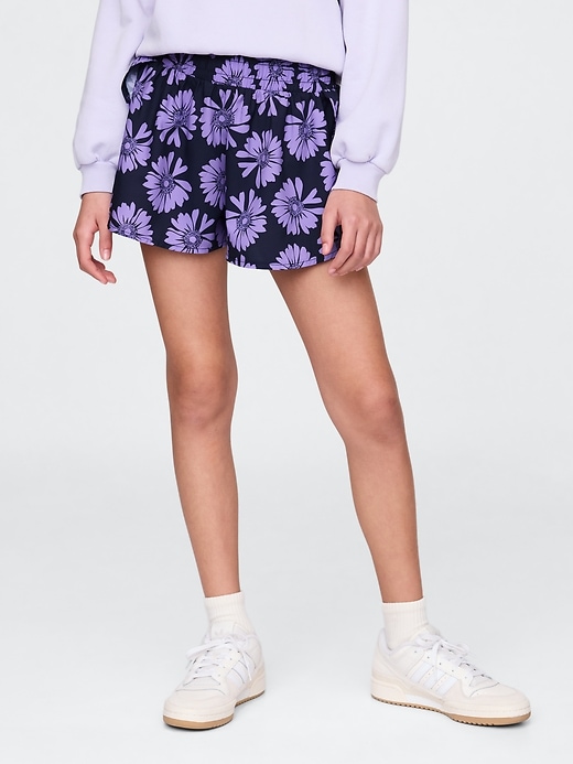 Image number 3 showing, Kids Recycled Butterfly-Hem Run Shorts