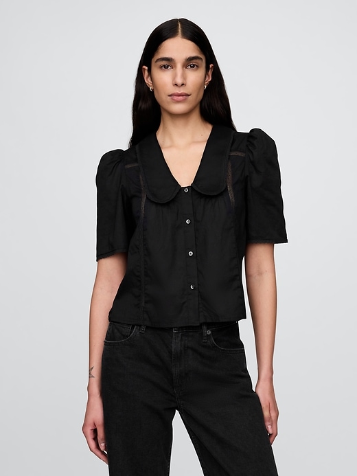 Image number 1 showing, Lace Peter Pan Collar Top