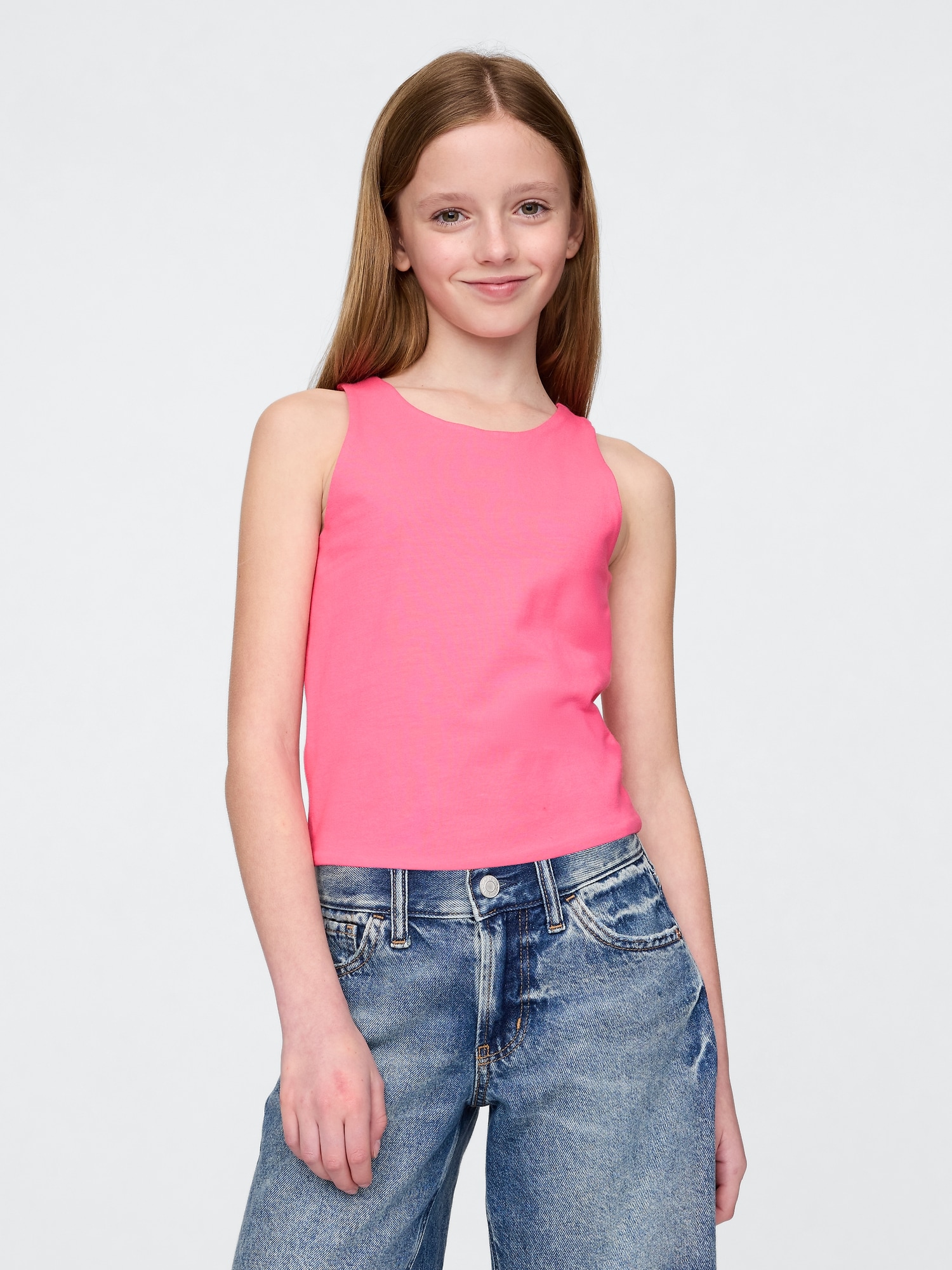 Kids Shrunken Tank - Pink