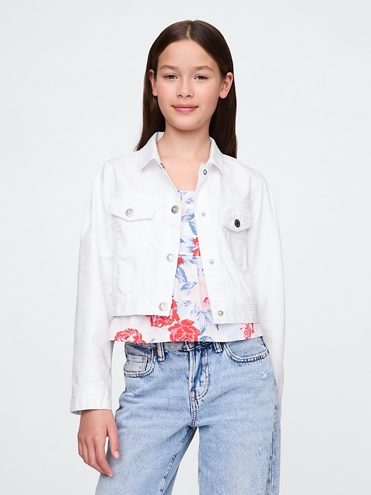 Image number 1 showing, Kids Cropped Denim Jacket