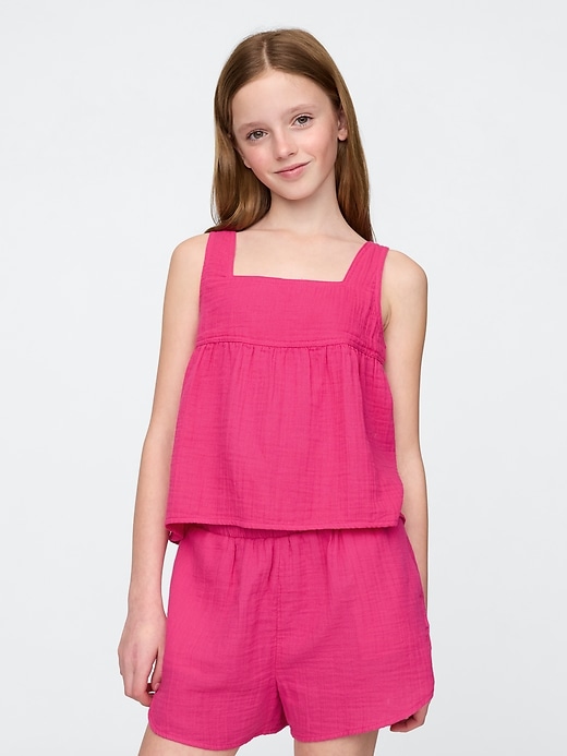 Image number 1 showing, Kids Crinkle Gauze Swing Top