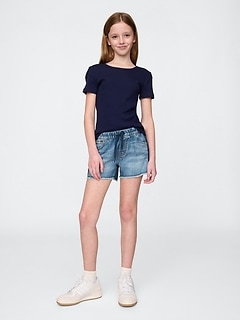 Kids Low Rise Easy Denim Shorts