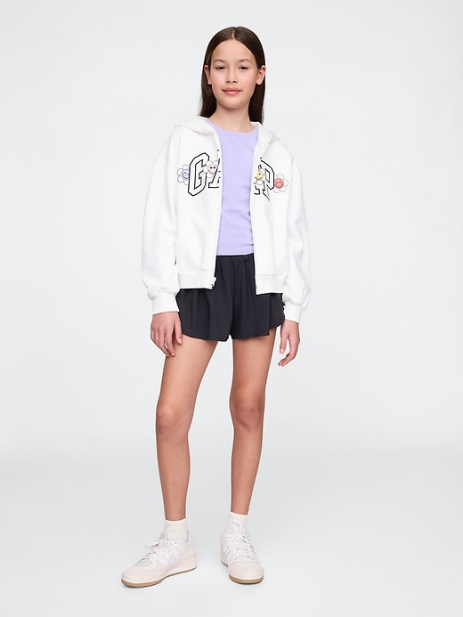 Image number 1 showing, Kids Recycled Butterfly-Hem Run Shorts