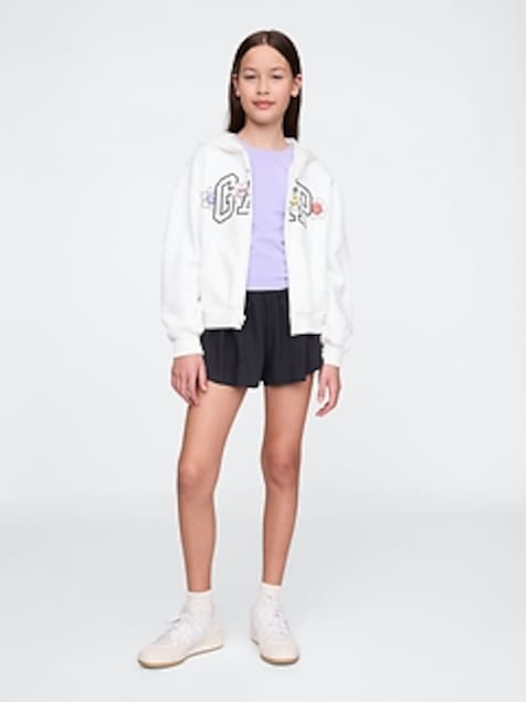 Kids Quick-Dry Butterfly-Hem Run Shorts