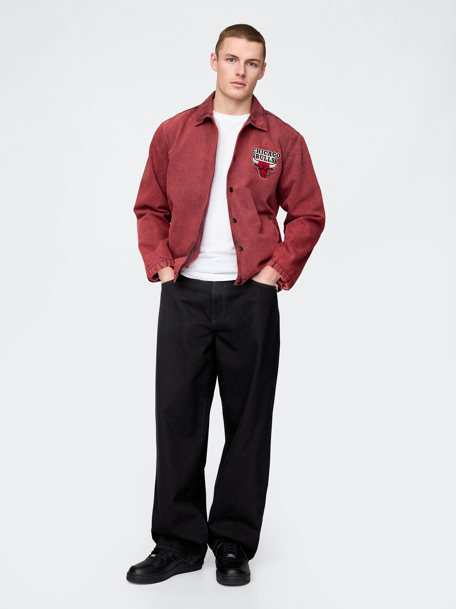 Мужская куртка Gap NBA New York Knicks Logo Denim Coaches, цвет: Chicago Bulls — фото 2
