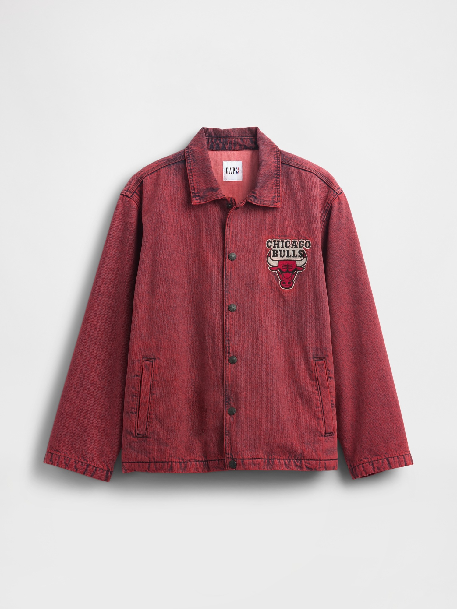 Мужская куртка Gap NBA New York Knicks Logo Denim Coaches, цвет: Chicago Bulls — фото 4