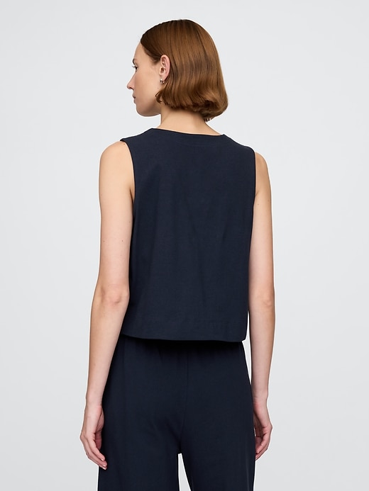 Image number 2 showing, Heavyweight Organic Cotton Cropped Shell Tank Top