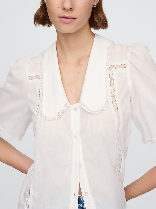 Image number 4 showing, Lace Peter Pan Collar Top