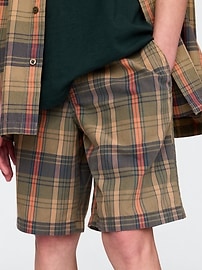 Kids Plaid Canvas Easy Shorts