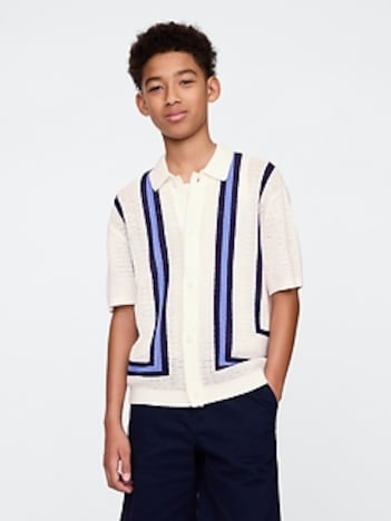 Kids Relaxed Crochet Shirt
