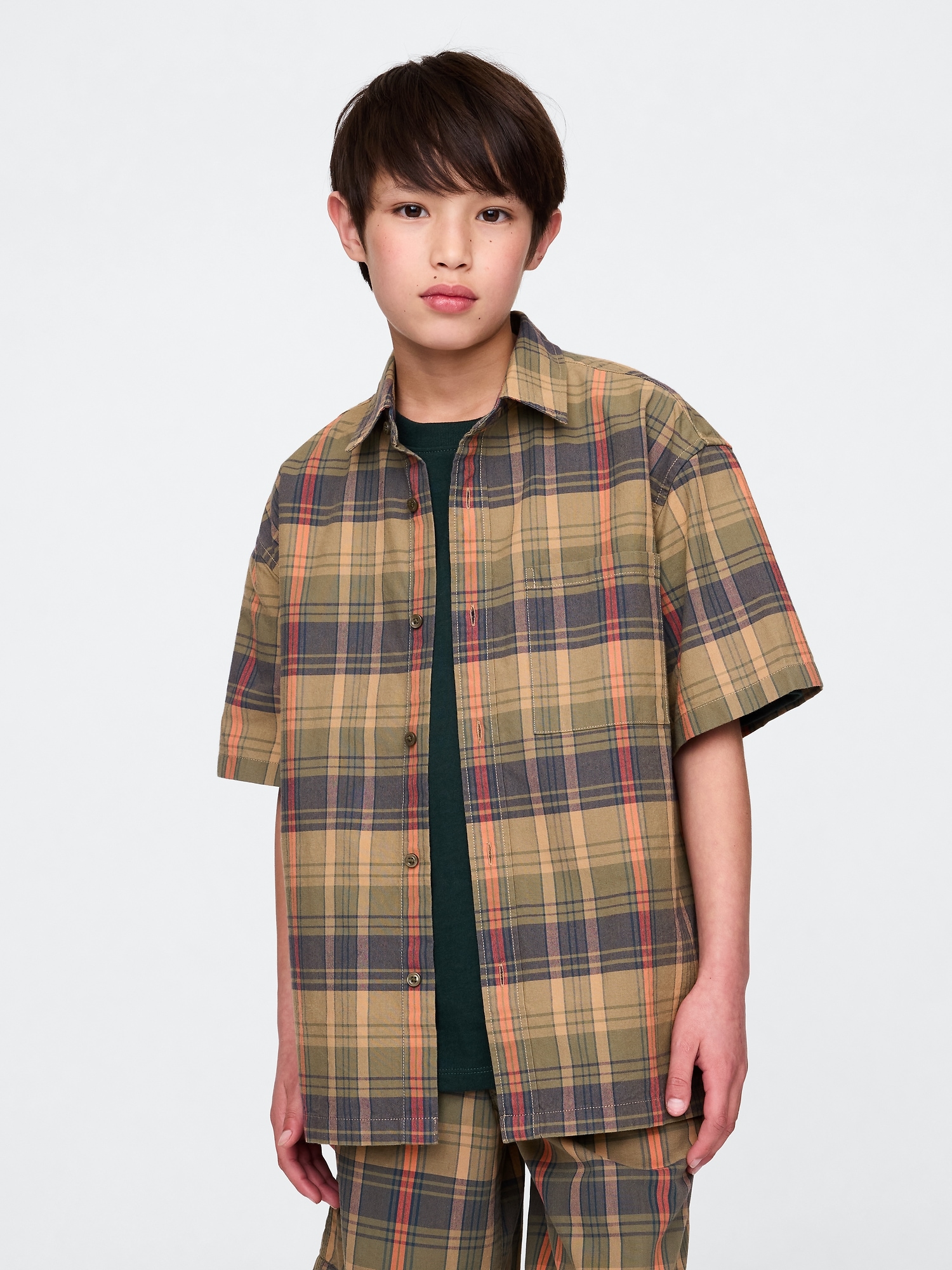 Kids Relaxed Plaid Shirt