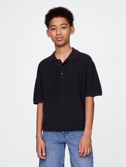 Image number 1 showing, Kids Relaxed Sweater Polo Shirt