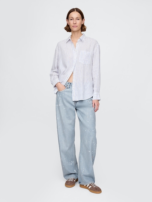 Image number 1 showing, High Rise UltraSoft Barrel Jeans