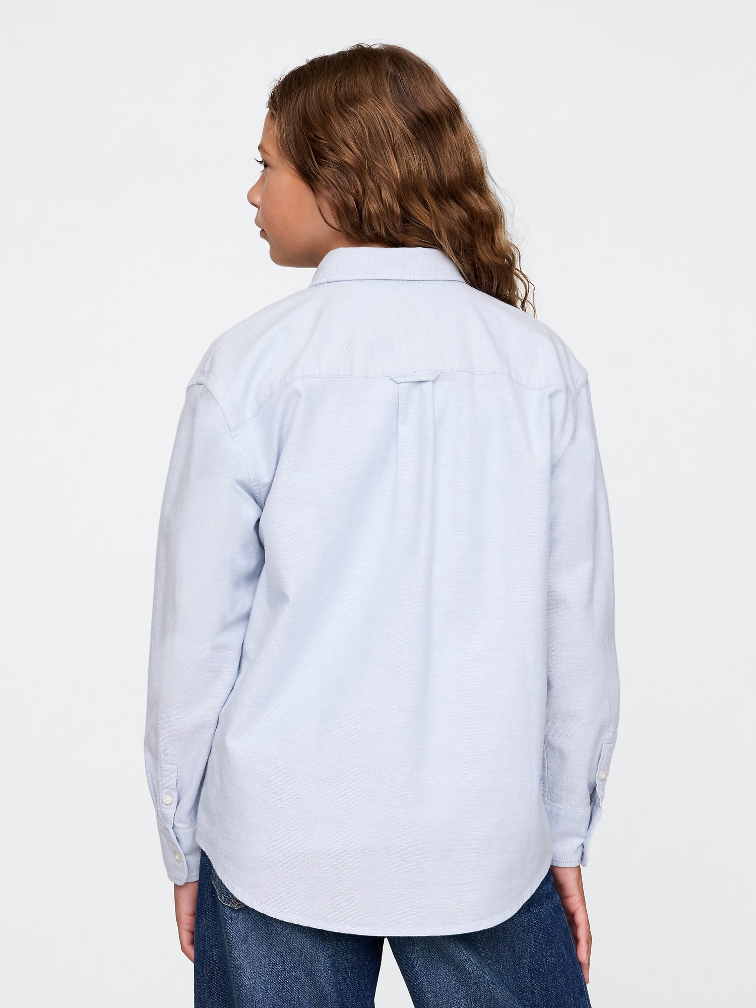Детские рубашки Gap Kids Uniform Relaxed Oxford Shirt — фото 3