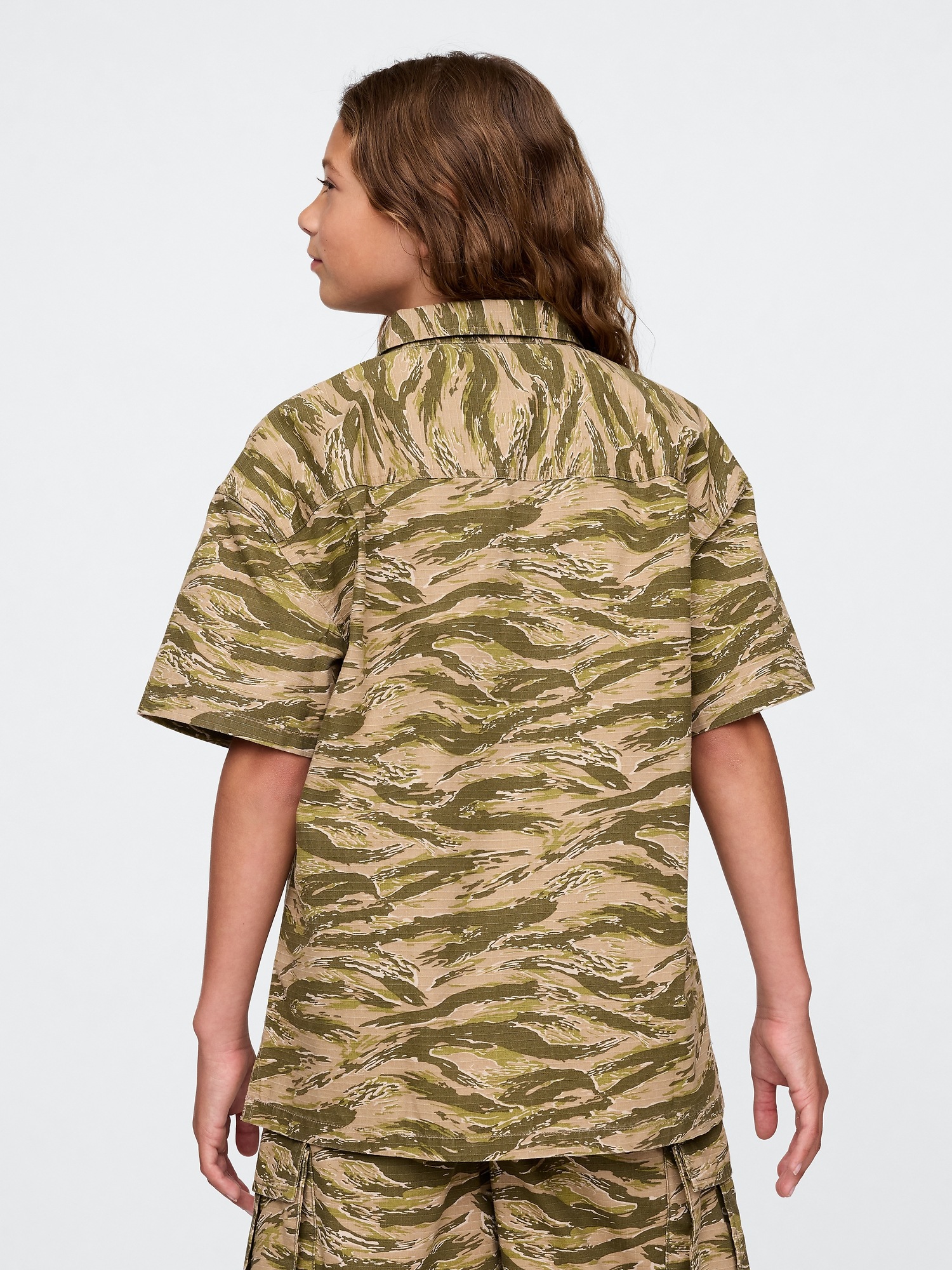 Детские рубашки Gap Kids Ripstop Utility Shirt — фото 3