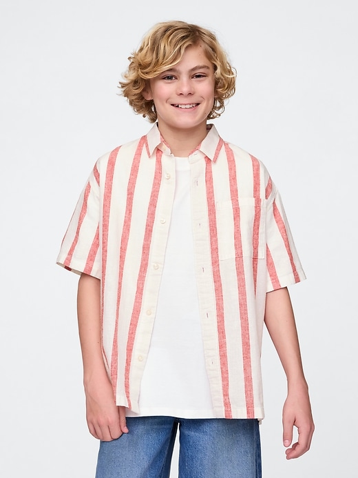 Image number 1 showing, Kids Linen-Cotton Relaxed Shirt