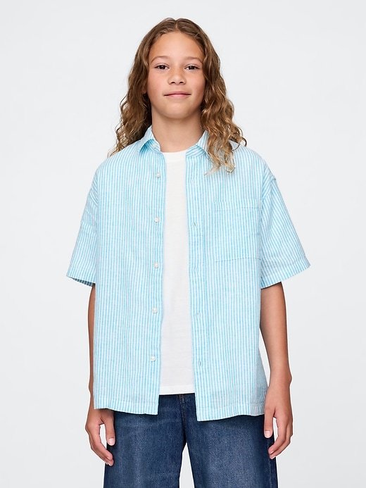 Image number 1 showing, Kids Linen-Cotton Relaxed Shirt