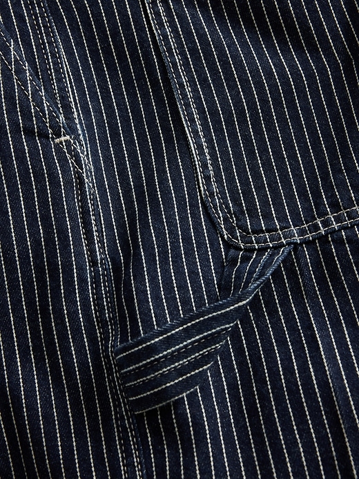 Image number 5 showing, '90s Loose Denim Stripe Carpenter Shorts