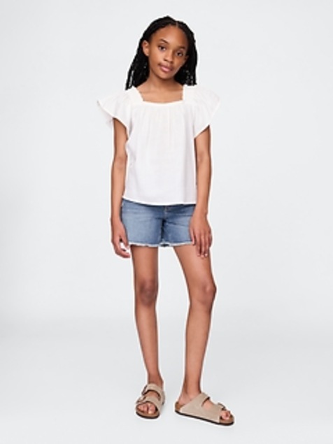 Kids Denim Midi Shorts
