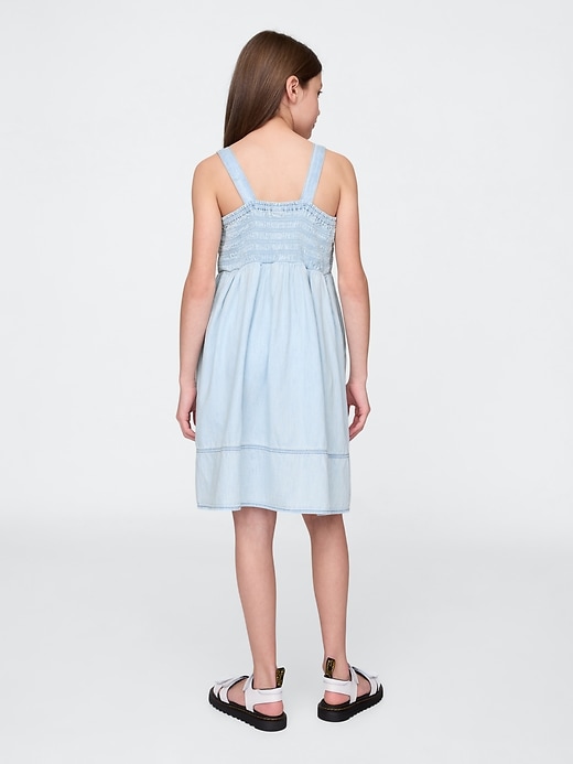 Image number 3 showing, Kids Smocked Denim Dress