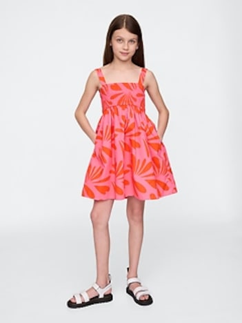 Kids Smocked Poplin Dress