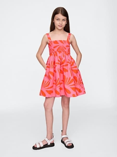 Kids Smocked Poplin Dress