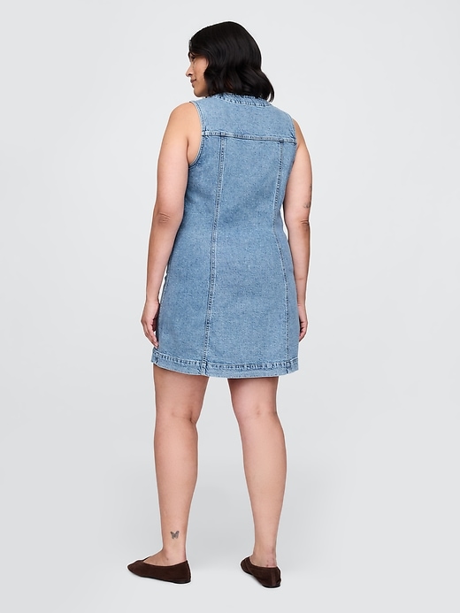Image number 6 showing, Denim V-Neck Mini Dress