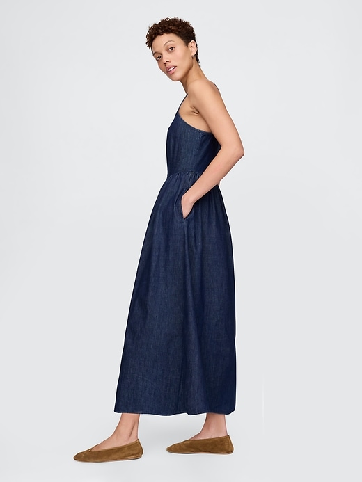 Image number 3 showing, Denim Drop-Waist Maxi Dress