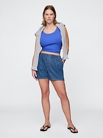 Mid Rise Easy Denim Boxer Shorts
