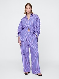 Organic Cotton Poplin Easy Wide-Leg Pants
