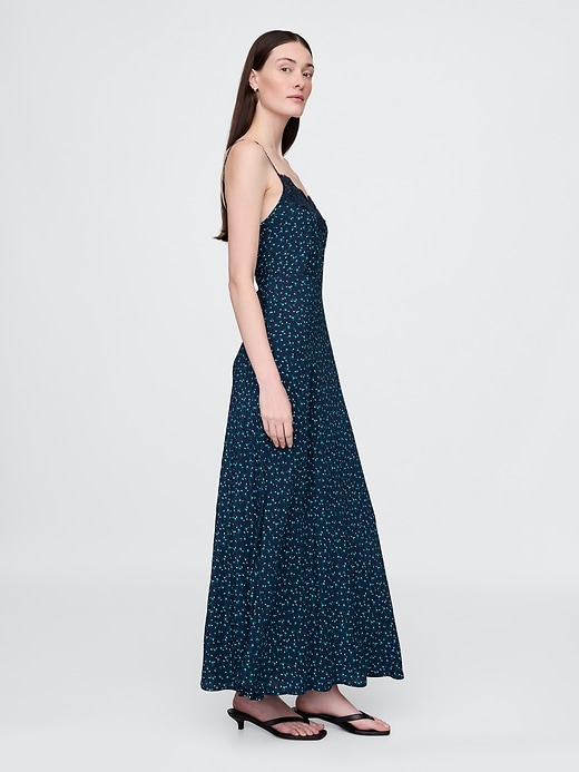 Image number 3 showing, Crepe Lace-Trim Sweetheart Maxi Dress