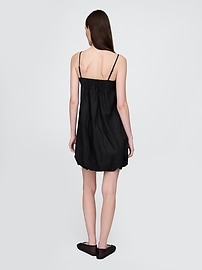 Linen-Blend Mini Bubble Dress