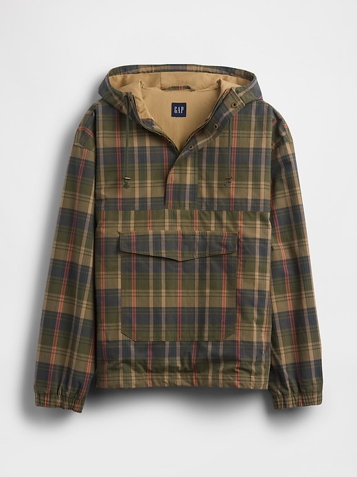 Image number 5 showing, Oversized Plaid Canvas Anorak Jacket