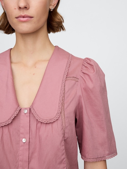 Image number 4 showing, Lace Peter Pan Collar Top