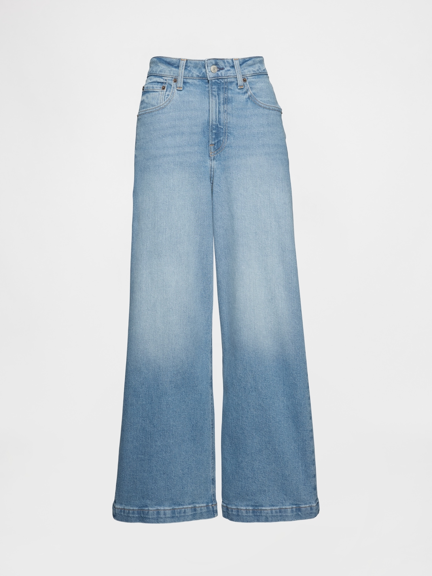 Женские джинсы Gap Curvy High Stride Wide-Leg Ankle Jeans — фото 5