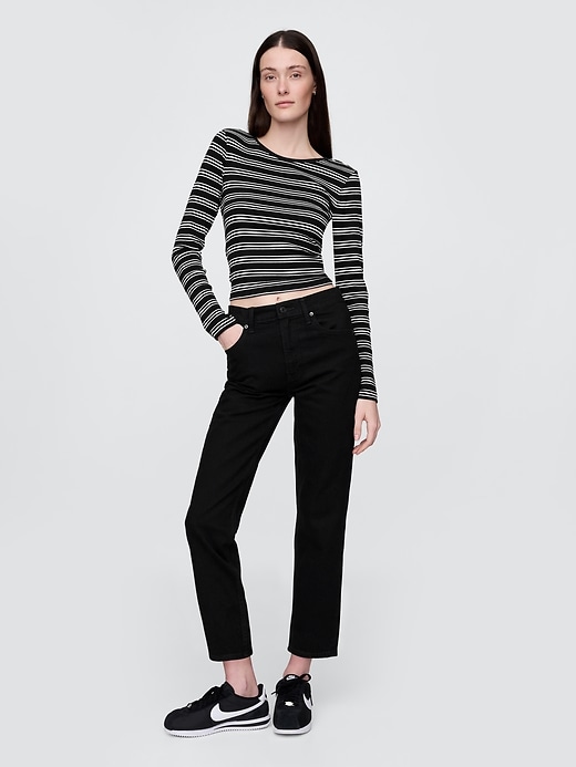 Image number 1 showing, High Rise Cheeky Straight Jeans