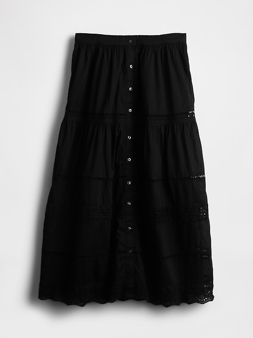 Image number 4 showing, Tiered Lace-Trim Maxi Skirt