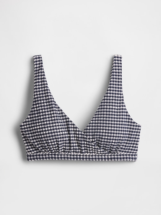 Image number 4 showing, Seersucker Gingham Crossover Bikini Top