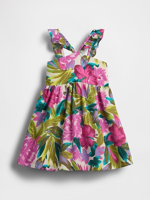 Image number 2 showing, Baby & Toddler Linen-Cotton Flutter V-Neck Dress