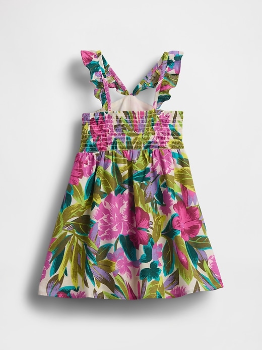 Image number 3 showing, Baby & Toddler Linen-Cotton Flutter V-Neck Dress