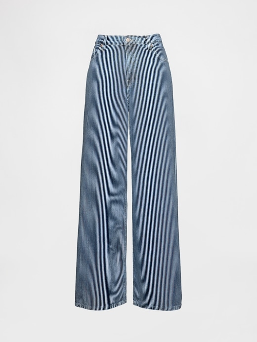 Image number 6 showing, Mid Rise UltraSoft Denim Stripe Baggy Jeans