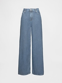 Mid Rise Camo Baggy Jeans
