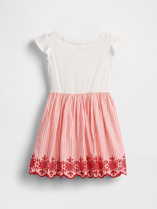 Image number 3 showing, Baby & Toddler Mixed Media Flutter-Sleeve Dress