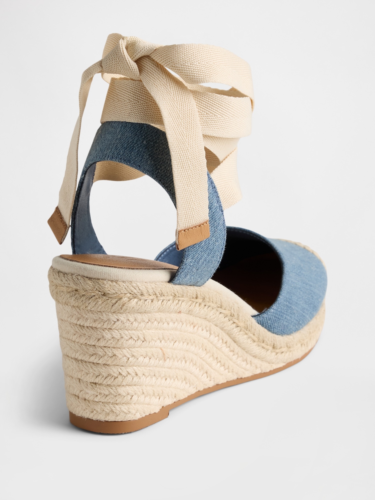 Женские сандалии Gap Denim Espadrille Wedge, цвет: Синий джинсовый варёный — фото 4
