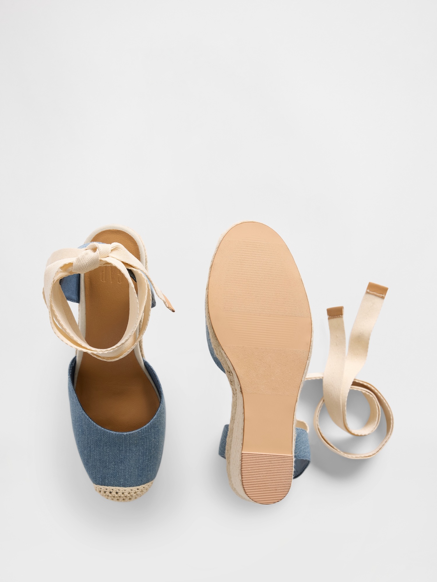 Женские сандалии Gap Denim Espadrille Wedge, цвет: Синий джинсовый варёный — фото 3