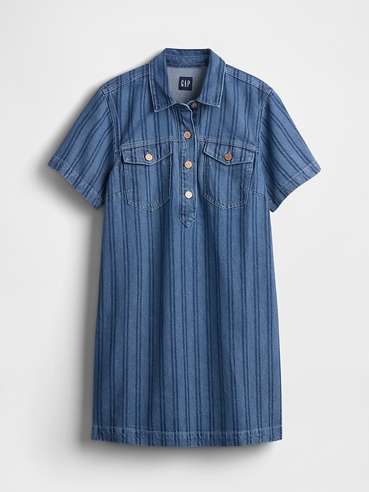 Image number 4 showing, UltraSoft Denim Stripe Popover Mini Dress
