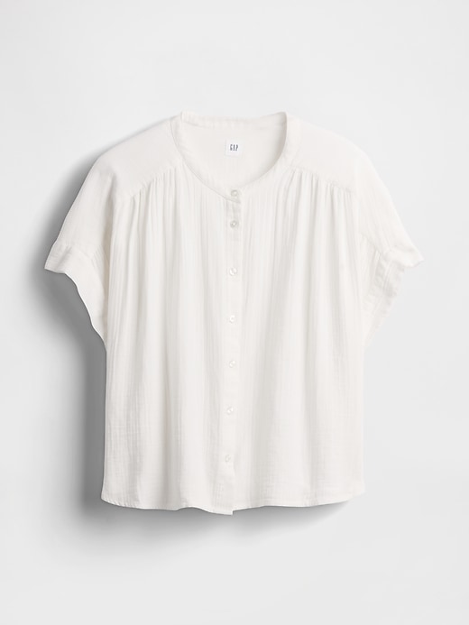 Image number 5 showing, Crinkle Gauze Dolman Shirt