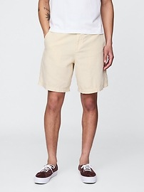 8" Linen-Cotton Shorts