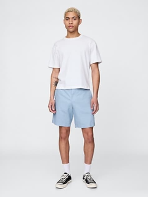 8" Linen-Cotton Shorts